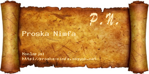 Proska Nimfa névjegykártya